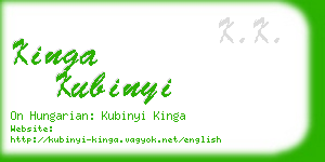 kinga kubinyi business card